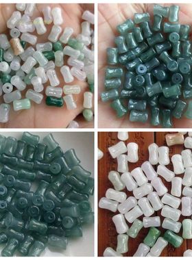 保真迷你配件骨头造型小配件21454-1缅甸天然A货翡翠玉实拍图H12