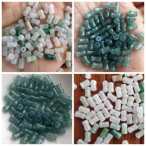 保真迷你配件骨头造型小配件21454-1缅甸天然A货翡翠玉实拍图H12