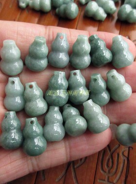 保真15MM俄料天然翡翠玉A货小葫芦小吊坠21410小一号款实物拍图