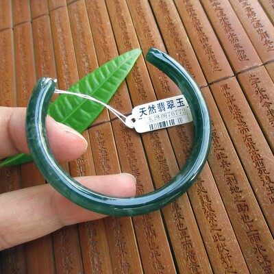 开口手镯小号半镯51mm天然A货翡翠玉蓝水危料玉镯实拍图76772