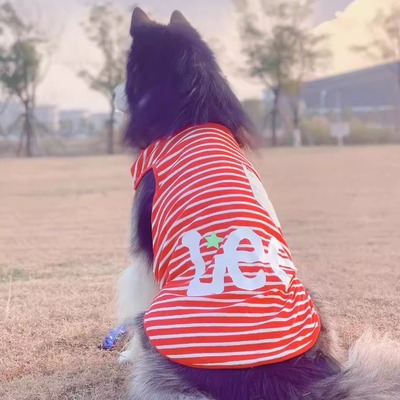 背心阿拉斯加条纹大狗衣服