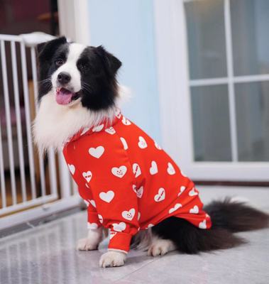 牛仔爱心奶牛！薄绒高领长袖打底保暖衣杜宾灵缇大狗冬装金毛边牧