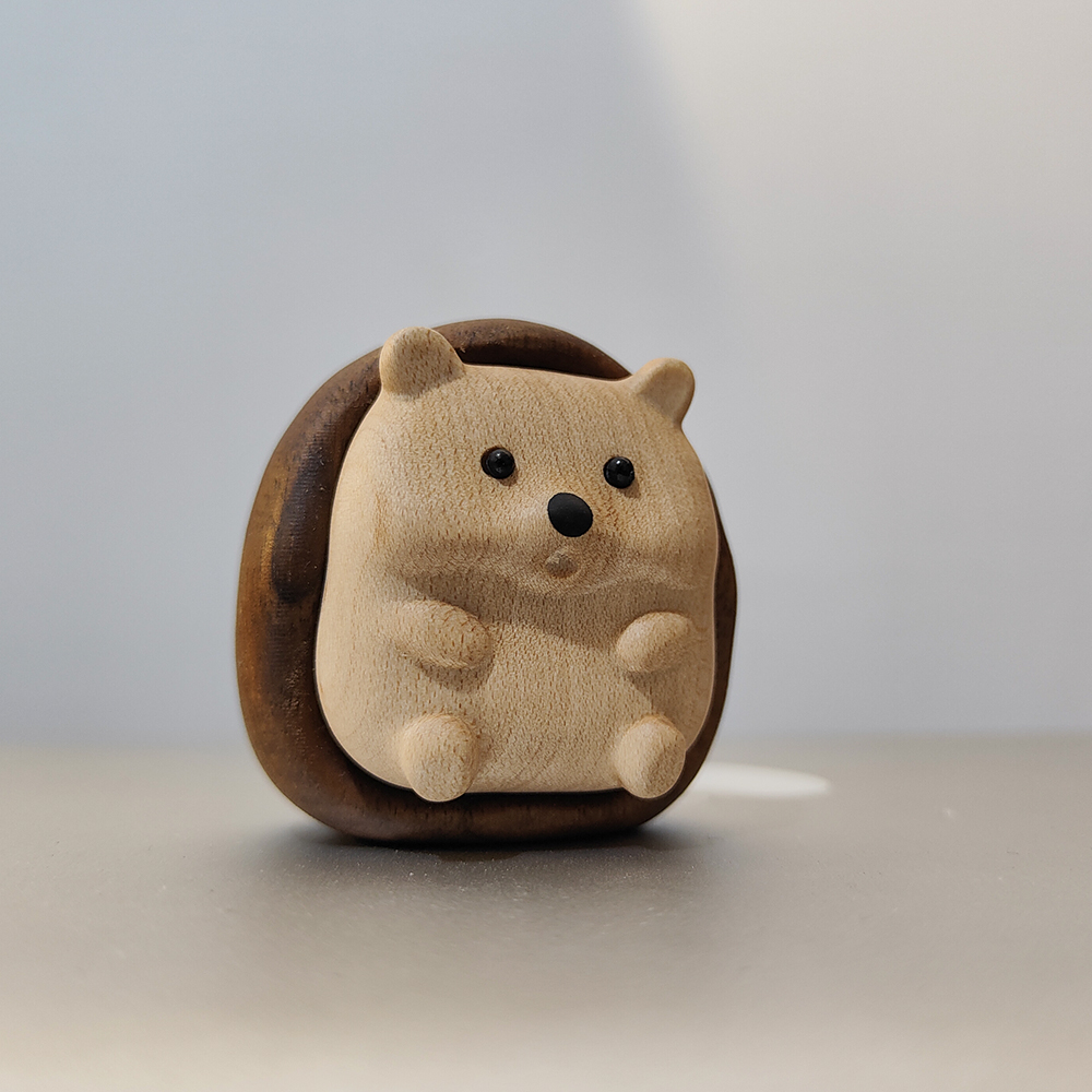 乌檀木小刺猬可爱创意治