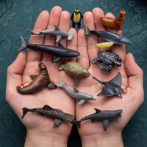 儿童玩具仿真海洋动物海底生物模型套装大白鲨鱼海豚抹香虎鲸螃蟹