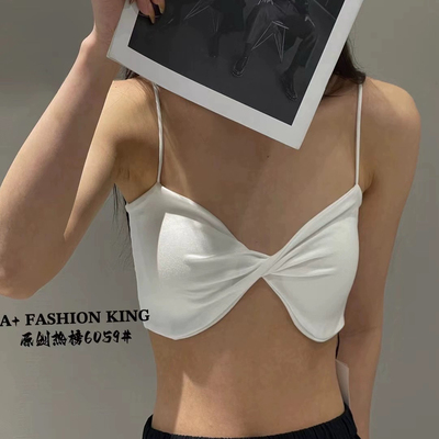 A+法式原创设计薄款舒适纯色性感时尚细带内衣抹胸文胸bra 6059