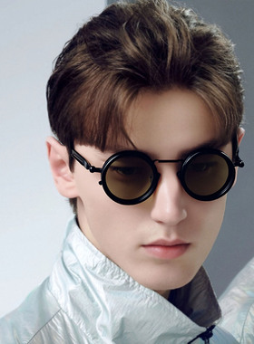 高颜值防辐射圆框男款手动调光