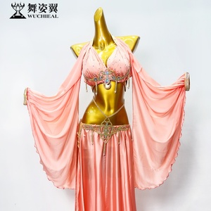 舞姿翼肚皮舞表演出服装女2024新款镶钻文胸长裙套装练功服QC3205