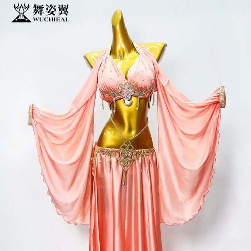舞姿翼肚皮舞表演出服装女2024新款镶钻文胸长裙套装练功服QC3205