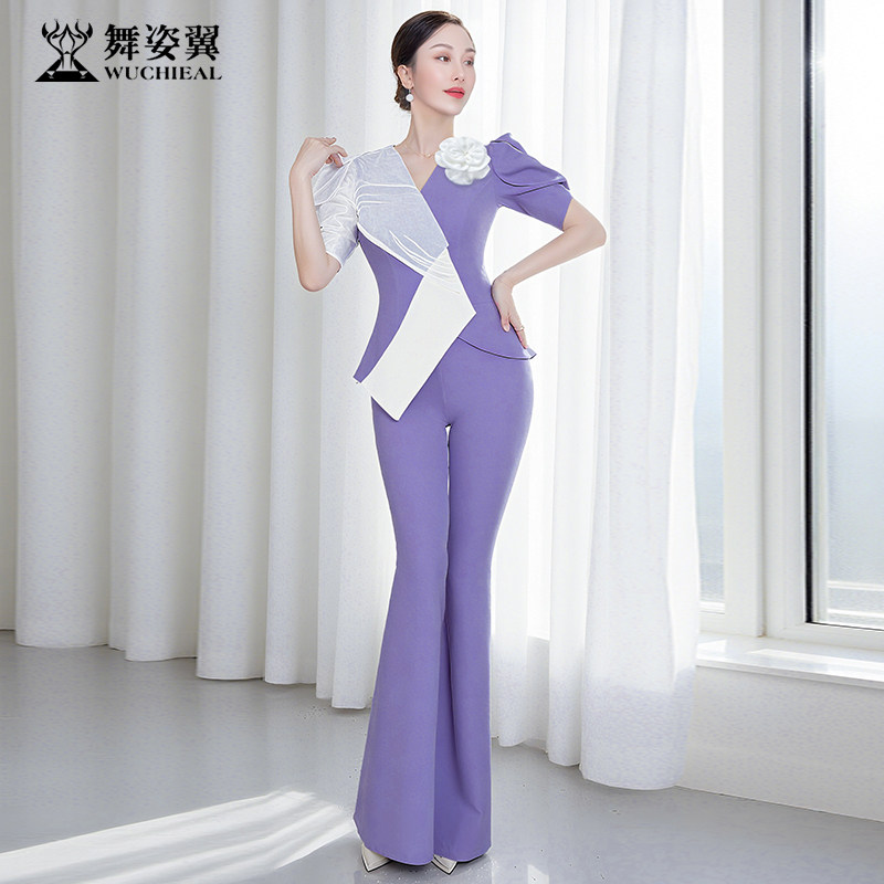 舞姿翼修身形体衣礼仪服2025新款训练走秀练功服舞蹈长裤XT1351