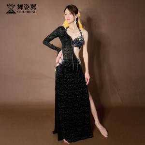 舞姿翼肚皮舞表演出练功服装女2023新款长裙套装东方舞表演服3268