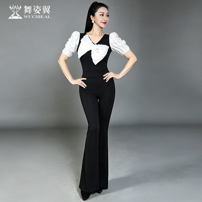 舞姿翼修身形体衣礼仪服2026新款训练走秀肚皮舞练功服舞蹈837-1