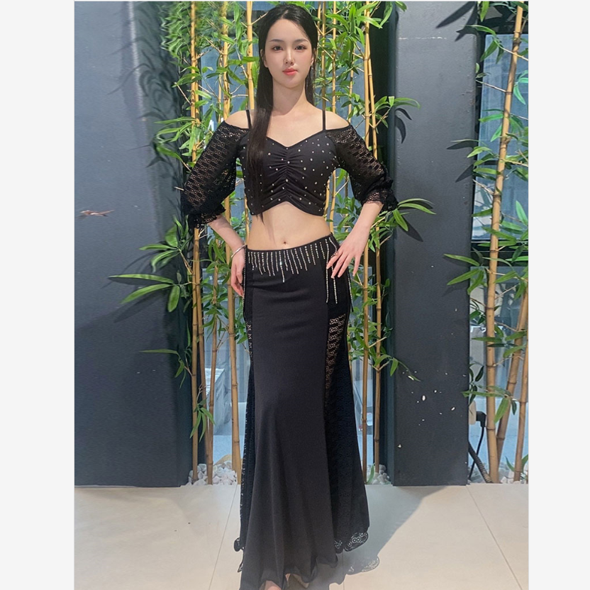 舞姿翼肚皮舞表演出练功服装女2025新款东方舞舞蹈服套装WZY171