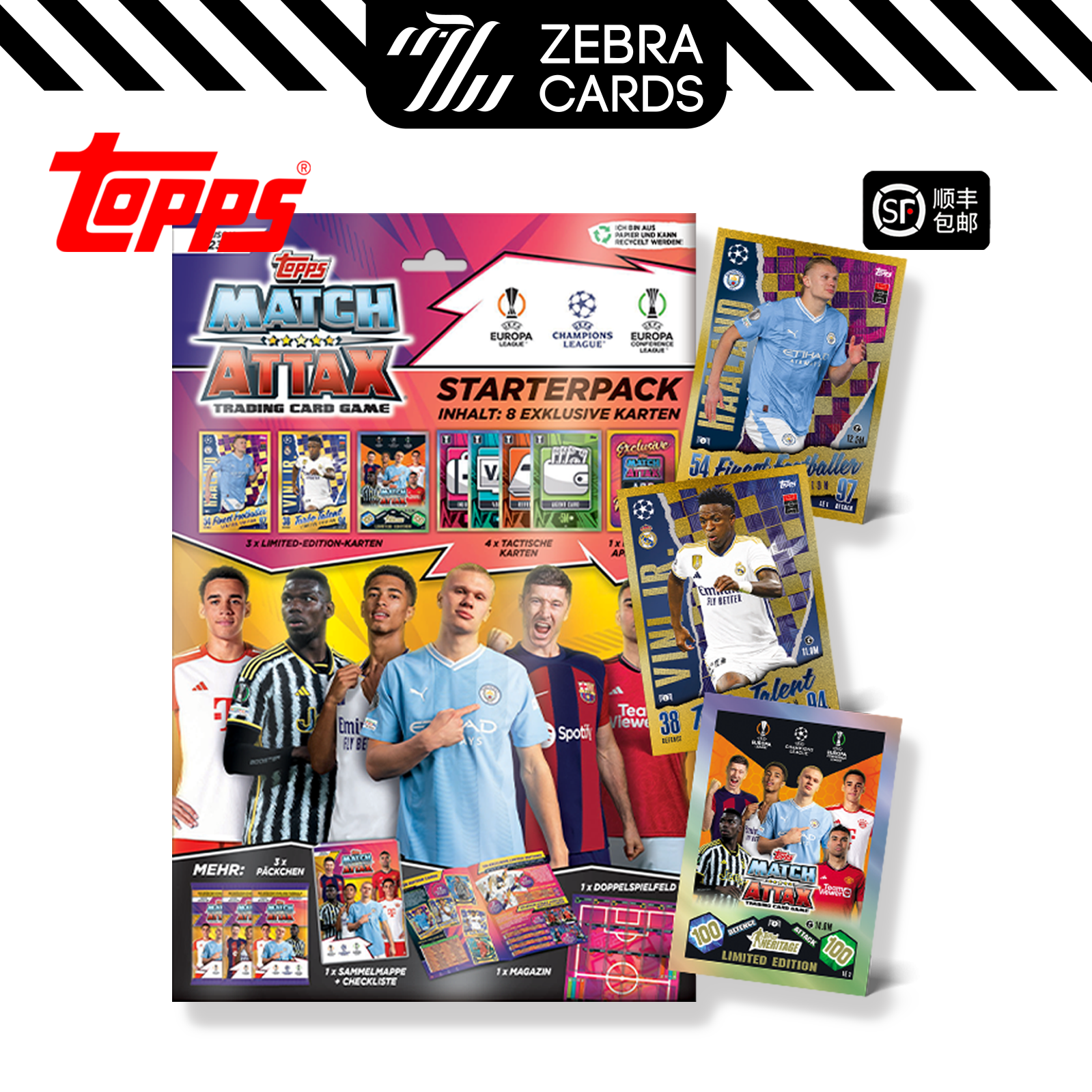 2023-24 TOPPS MATCH ATTAX游戏版欧联欧冠球星卡初始包起始卡册-封面