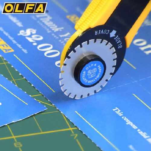 日本OLFA切割刀滚刀虚线刀PRC-2/3制作彩券卡券易撕线手动旋转式z