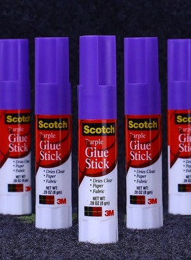 【美国3M】进口Scotch思高6108变色固体胶PVP8克紫色标记固体胶棒