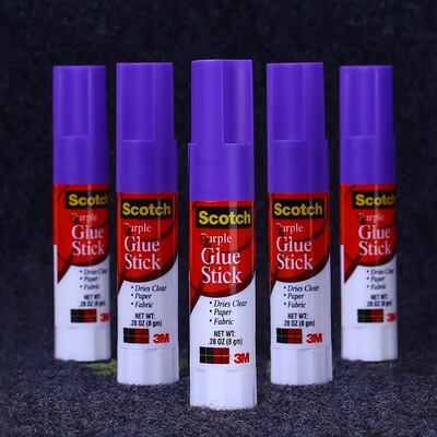 【美国3M】进口Scotch思高6108变色固体胶PVP8克紫色标记固体胶棒