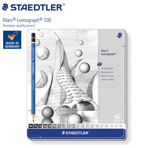 STAEDTLER铁盒装蓝杆绘图铅笔