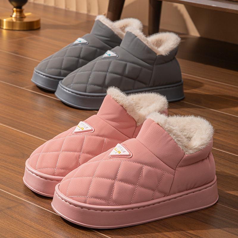 男女情侣高帮包跟棉鞋秋冬季加厚EVA底保暖鞋防水防滑棉拖鞋女士