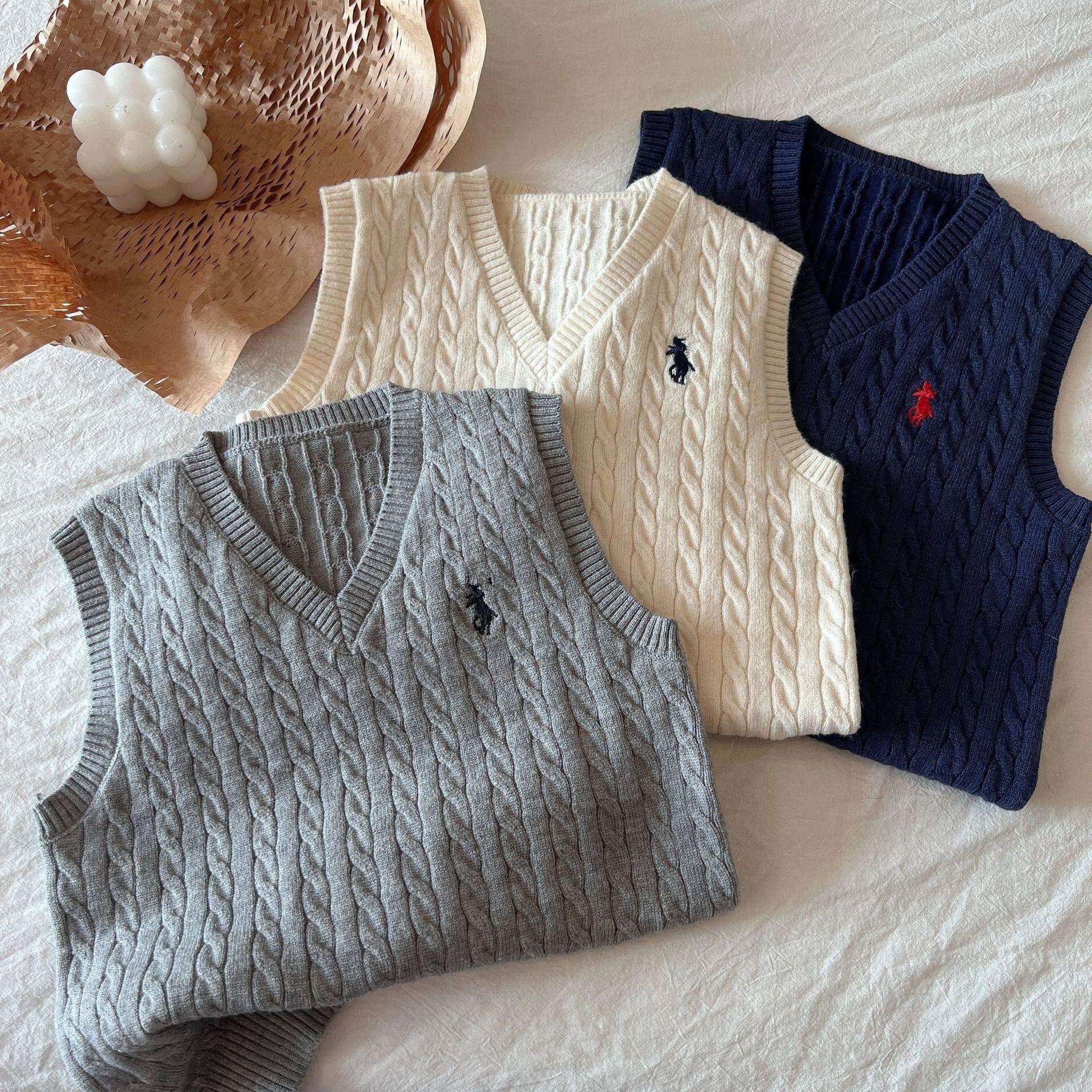 古德家 儿童毛衣2024春秋新品宝宝毛线马甲男女童毛线背心洋气坎