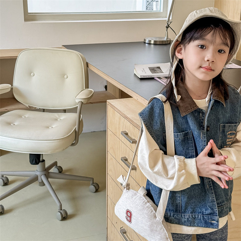 古德家2024秋季童装 儿童韩版秋装牛仔马甲女童春款坎肩小外套