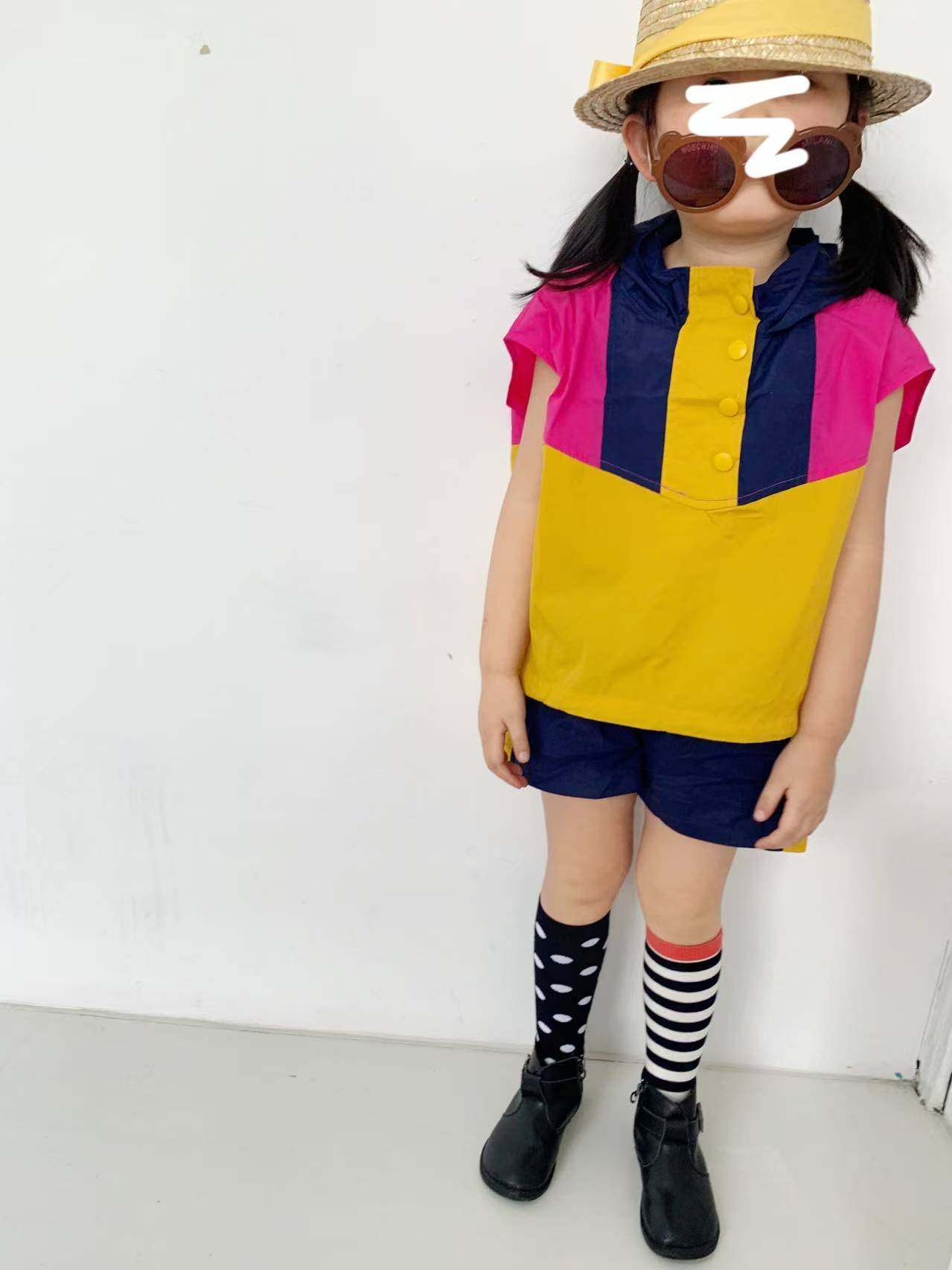 不退换儿童套装2025春季新款男女童冲锋衣外套短裤两件套