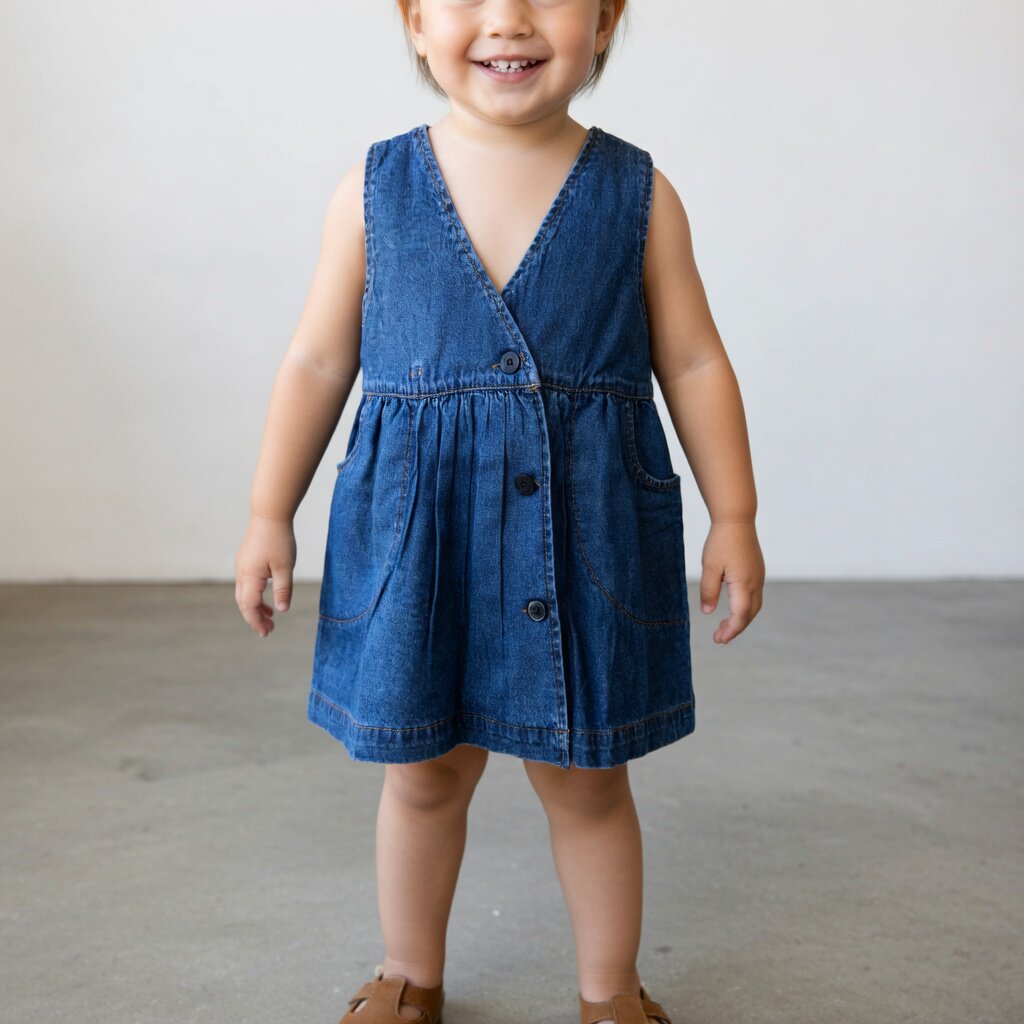 女童2026春款洋气水洗星星软牛仔裙女童百搭宽松背心裙