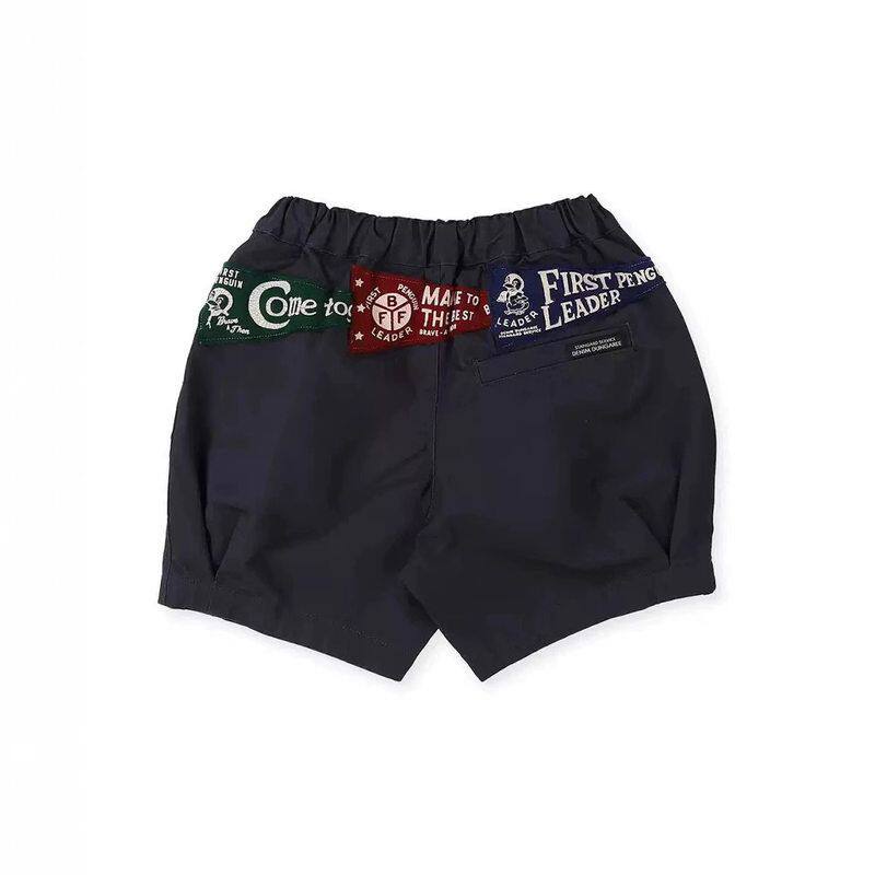 古德家25AW 夏季男女童灯笼短裤日系五分裤企鹅贴布裤子
