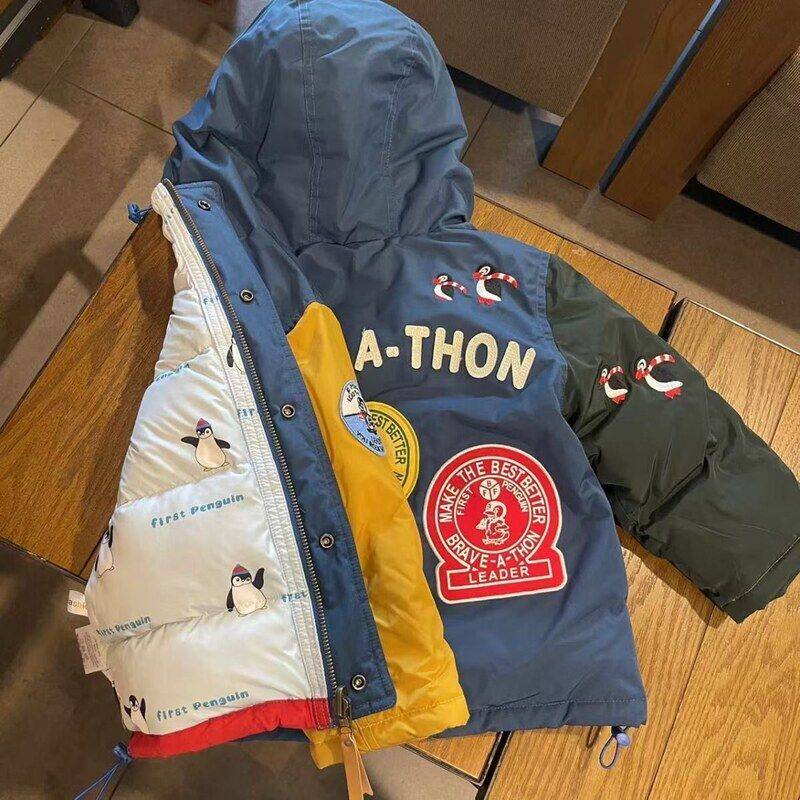 古德家儿童刺绣新款羽绒棉服双面穿休闲韩版棉衣外套中大童高品质