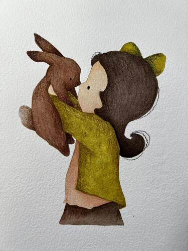 【三猫手绘】水彩画作品《安然无恙》1009装饰画