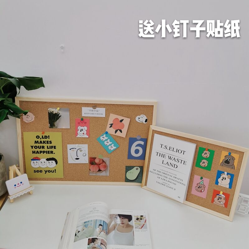 ins风软木板留言板挂式 学生宿舍简约实木框背景照片墙创意图钉板|ruв категории электронный словарь/электрический бумажных книг/канцелярские принадлежности, демонстрация/Показать уведомление товаров, пробковый плита/фотографии плита - от Buy2taobao.com для оказания профессиональной услуги покупки агента Taobao
