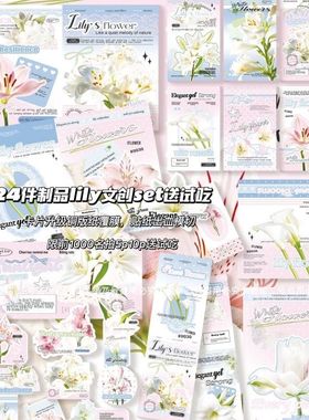 D家断稿Lily铜版纸覆膜文创封口出卡卡头折页打包材料套装diy贴纸