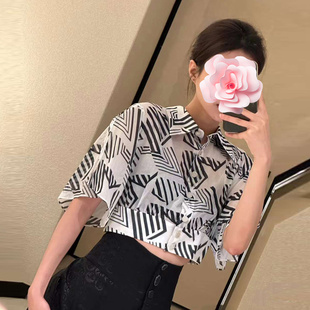 原香439 开衩袖 特惠99 印花纯棉巴厘纱 短上衣 香奶奶 不退不换