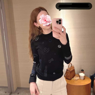 蝴蝶结马术元素薄羊毛针织衫