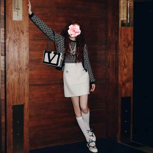 原439 撞色V字羊毛针织开衫 特惠259 关晓彤同款 25新款 不退不换