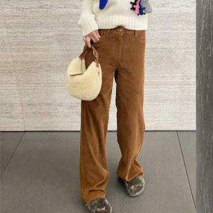 原469 高腰阔腿直筒灯芯绒长裤 特惠269 美德拉 25新款 不退不换