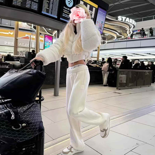 原439 抽绳高腰坑条棉线针织裤 特惠239 博主同款 25早春 不退不换