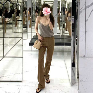 25新款 特惠239 大长腿 灯芯绒 不退不换 高腰包臀微喇长裤 原469