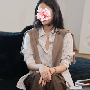 金智妮同款 不退不换 25新款 特惠249 120支条纹匹马棉衬衣 原469