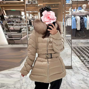 90白鹅绒 不退不换 25新款 特惠539 狐狸毛连帽腰带羽绒服 原1799