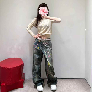 原499 可爱挂饰中腰牛仔裤 特惠249 金智妮同款 25新款 不退不换