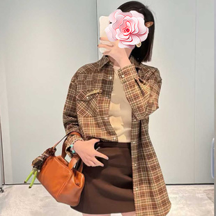 色织格子华达呢 不退不换 25新款 特惠249 复古口袋衬衣 原439