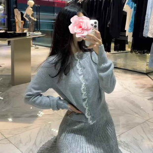 24新款 特惠269 软糯羊毛 扇贝蕾丝镶边 不退不换 针织开衫 原439