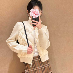 不退不换 原889 549 25新款 白鸭绒 羊毛针织拼接 薄羽绒服