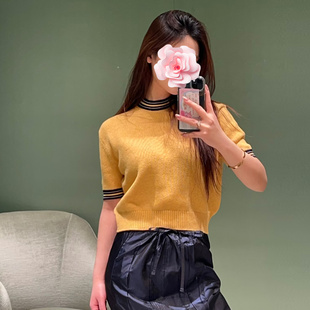 特惠249 羊毛针织衫 26新款 撞色镶边短袖 陈昊宇同款 不退不换原399