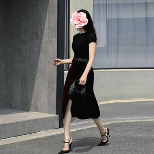 原439 裹式 特惠259 宋佳同款 丝绒铅笔裙半身裙 25新款 不退不换