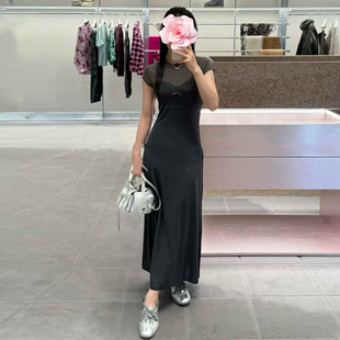 蝴蝶结吊带 不退不换 25新款 特惠279 T恤假两件连衣裙 原439