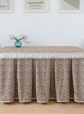 冬季防油法式咖色小香风洛可可保暖加绒轻奢烤火罩电炉罩电取暖罩