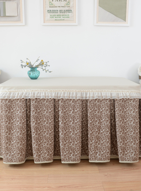 新款加绒保暖法式小香咖色洛可可烤火罩电炉罩长方形麻将机罩定做