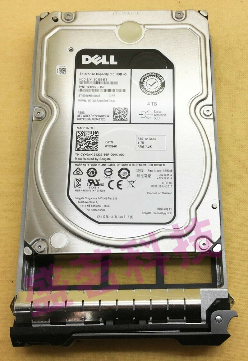 DELL ST4000NM0025 0V9M9K V9M9K 1V4207-157 4T SAS 12Gb硬盘4TB