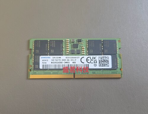 三星16G 1RX8 PC5-5600B SODIMM M425R2GA3BB0-CWM0D/L笔记本内存